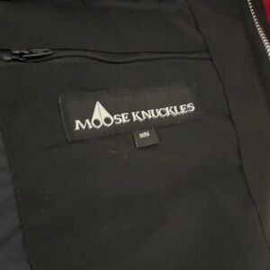 Moose Knuckles Black Interior Jacket with Logo Patch